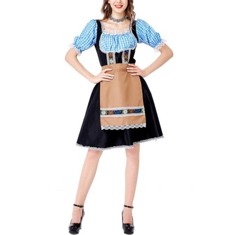 Blue Check Top Oktoberfest Dress - Costume World