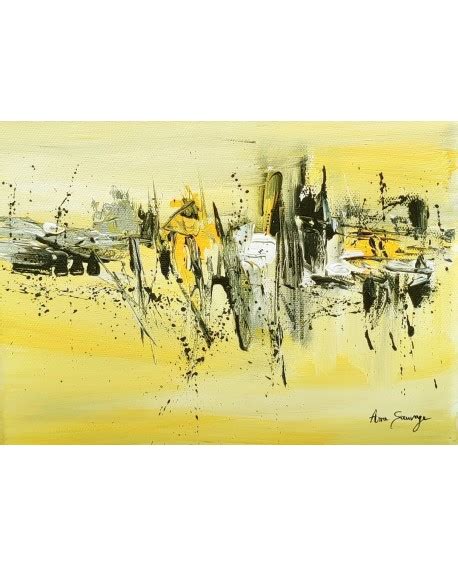 Tableau Abstrait Jaune Noir Moderne Peinture Moderne D Artiste Peintre