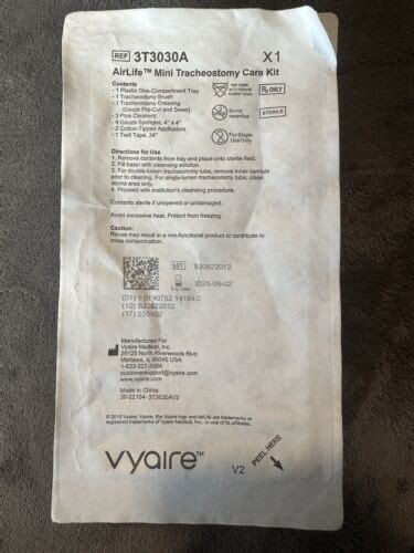 3x Vyaire Airlife Mini Tracheostomy Care Kit Ref 3t3030a For Sale