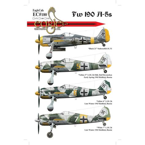 Décal Eagle cal Focke Wulf Fw 190A 5 Black 21 W Nr 7336