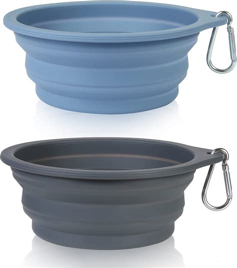 Slson 2 Pack Dog Collapsible Bowl Large Portable Dog Bowl Pet Feeding