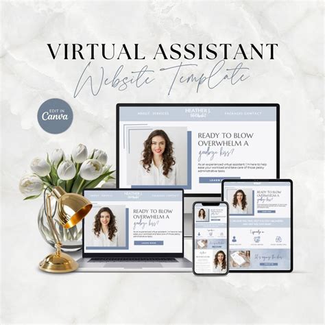 Virtual Assistant Website Template Canva Va Templates Social Media