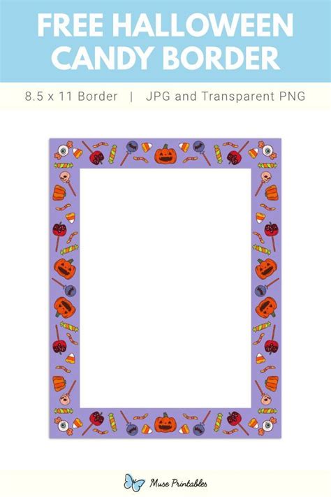 Free Halloween, Halloween Candy, Printable Border, Page Borders, Letter Size, Free Printables ...