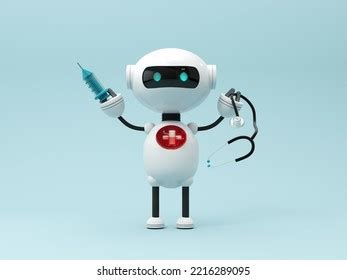 Medical Robot Assistant 3d Render Contactless Stock Illustration ...