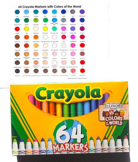 64 Crayola Markers With Colors of the World | Jenny's Crayon Collection