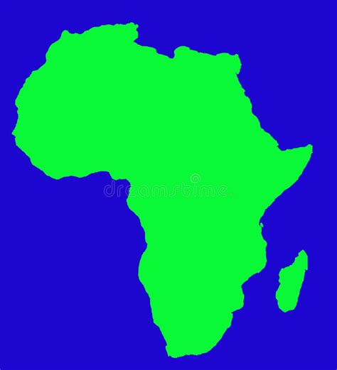 Outline map of African continent. Outline map of Africa continent in green, isol , #Affiliate, # ...