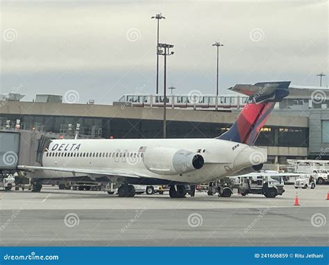 Delta Airlines Airplane At Newark International Airport In Newark New Jersey Editorial Stock