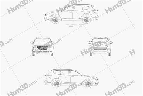 Hyundai Santa Fe Tm 2021 도면 3dmodels