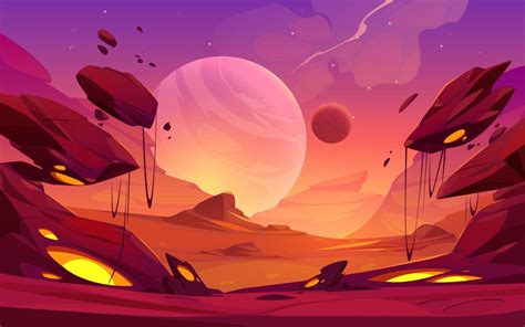 Fantastic Landscape Of Alien Planet With Rocks 13280618 Vector Art At Vecteezy