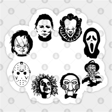 Circle Of Horror Movie Slasher Icons For Horror Movie Lovers