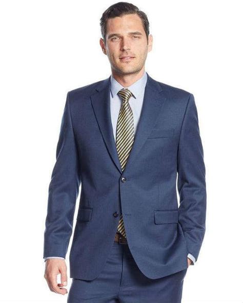 Donald J. Trump 2 Piece Suit Medium Blue Solid – Fashionbarn shop