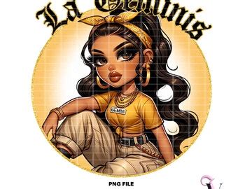 La Tauro Chicana Chola Zodiac Chibi Style Latina Shirt Png For Dtf Iron On Print Sublimation