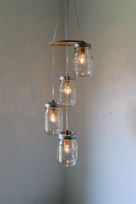 Mason Jar Pendants Mason Jar Chandelier Rustic Chandelier Mason Jar