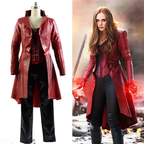 Captain America Civil War Avengers Scarlet Witch Wanda Outfit Cosplay