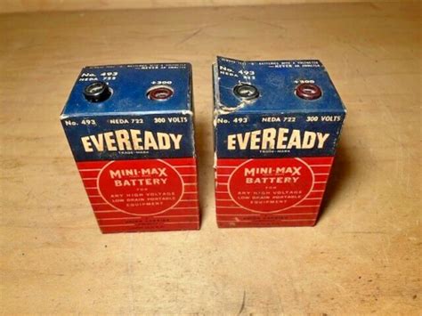 Vintage Eveready No 493 300 Volt Dry Cell Battery Neda 722 Ebay