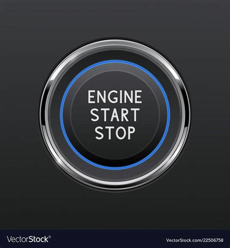 Engine Start Stop Button Car Dashboard Element Vector D Illustration