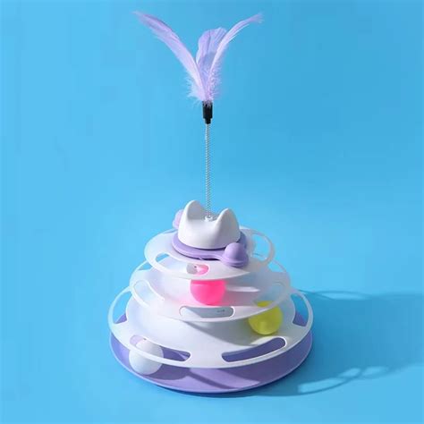 Интерактивная игрушка-башня для кошек с вращающимися роликами для кошек ...