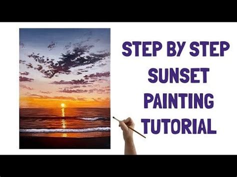 Sunset Beach Oil Painting Tutorial for Beginners - intermediate | Step ...