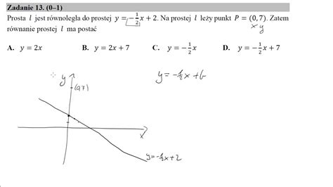 Prosta L Jest R Wnoleg A Do Prostej Y X Na Prostej L Le Y Punkt