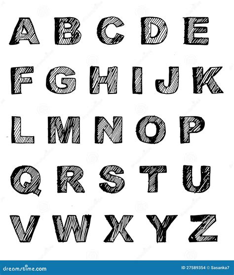 Sketch Alphabet Stock Vector Illustration Of Draw Font 27589354