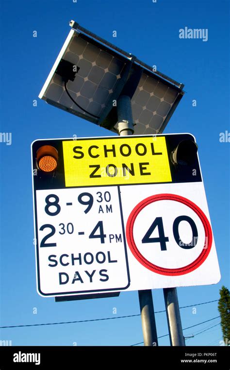 School zone warning signs, Australia Stock Photo - Alamy