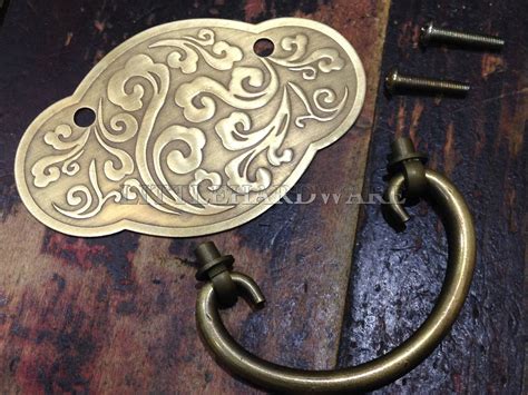 High Quality 4 Oval Antique Brass Drawer Pulls Classic Etsy