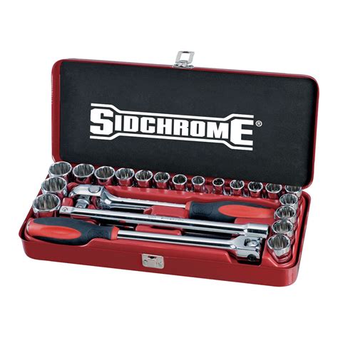 Sidchrome SCMT14110 24 Piece Metric AF 1 2 Drive Socket Set 1 2 1