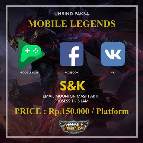 JASA JOKI UNBIND MOBILE LEGENDS MLBB ML FACEBOOK FB VK GOOGLE APPLE