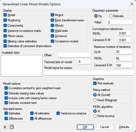 Generalized Linear Mixed Model Options Genstat Knowledge Base 2023