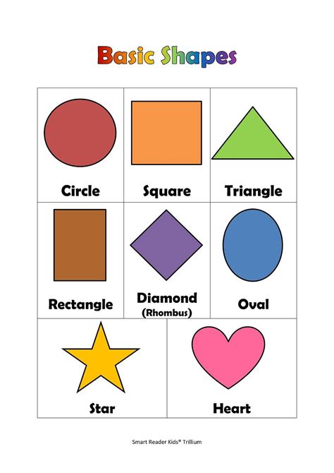 Shapes Chart For Kindergarten