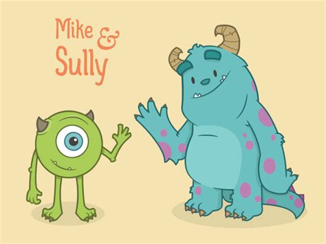 Mike And Sully | Mike and sully, Cute disney drawings, Sully