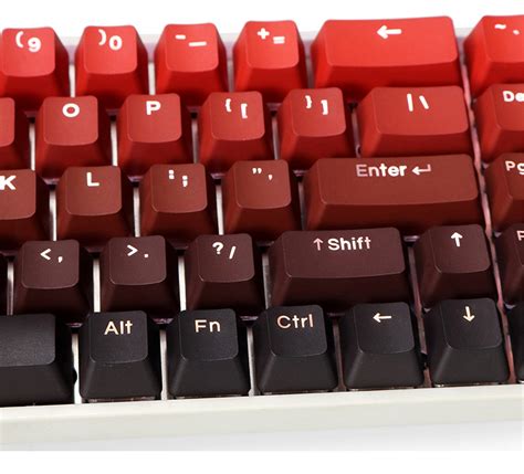 123pcs Gradient Red Black Keycap Set Topside Character Etsy Uk