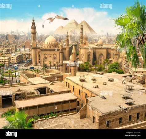 View Of The Mosque Sultan Hassan In Cairo Stock Photo Alamy