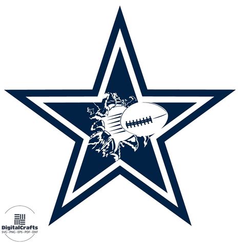 Football Ripping Thru Dallas Cowboys Star SVG, Dallas Cowboy | Inspire ...