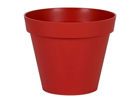 Eda Pot De Fleur Rond Toscane X H Cm L Rouge Rubis