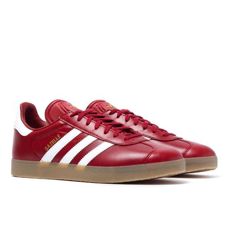 Lyst Adidas Originals Mystery Red Leather Gazelle Trainers In Red For Men