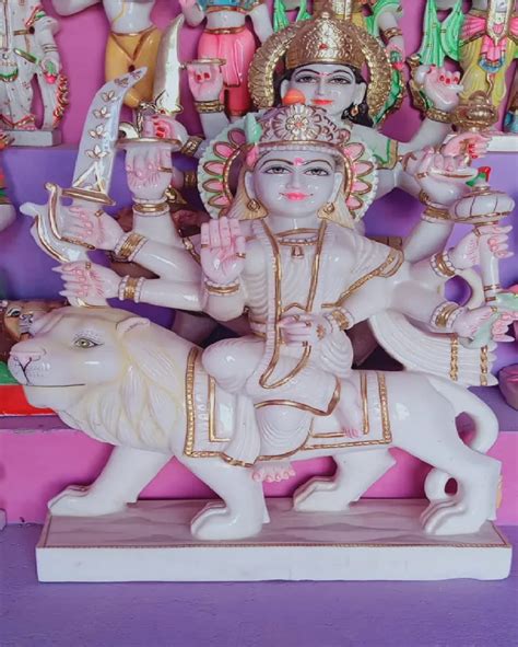 White Painted Durga Mata Marble Murti For Worship Size Feet At Rs