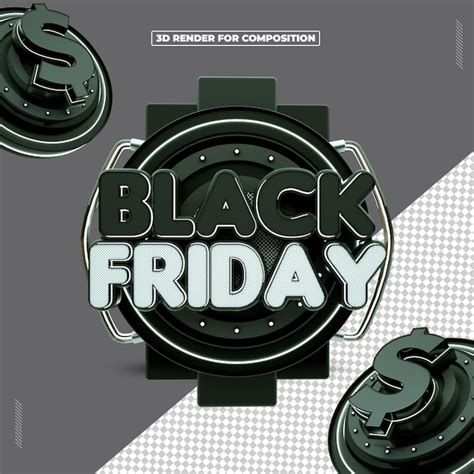 Premium PSD 3d Render Black Friday November