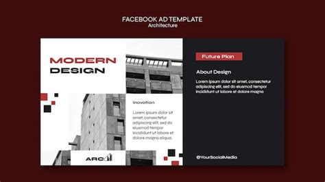 Free PSD | Flat design architecture project facebook template