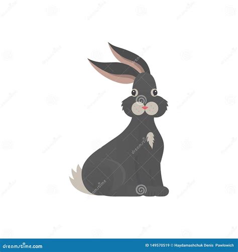 Cartoon Rabbit Vector Isolated Icon Fine Bunny Pet Stock Vector