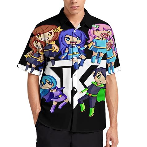 Itsfunneh Krew Hawaiian Shirts For Men Fashion Button Down Short Sleeve