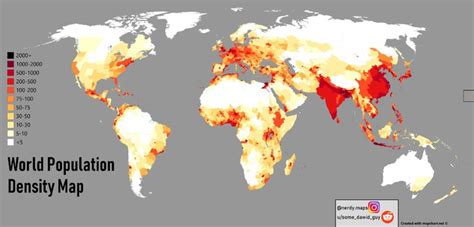 World Population Density map | World population, Map, World