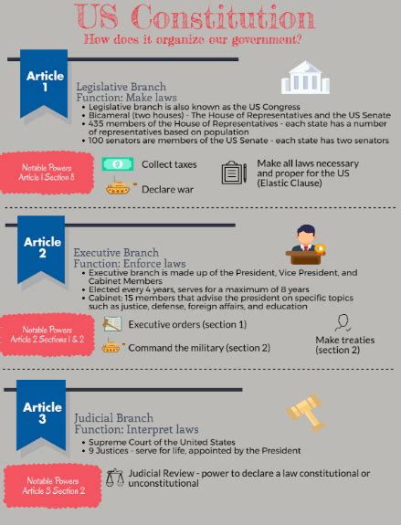 Graphic Organizer Parts Of The Constitution New Visions Social Studies