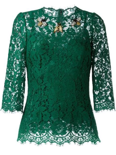 Dolce Gabbana Blusa De Renda Aplica O Tiziana Fausti