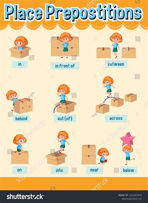 Preposition Wordcard Girl Box Illustration Stock Vector Royalty Free 2131957979 Shutterstock