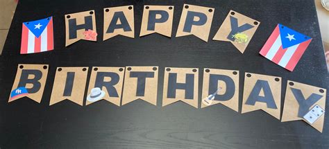 Banner Happy Birthday Puerto Rico Boricua Banner You Can Etsy