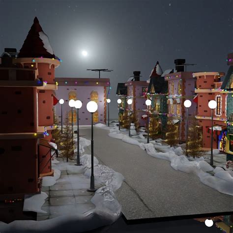 Christmas city scene 3D model | CGTrader