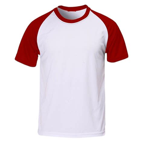 Camiseta raglan branca gola e manga vermelha Império da