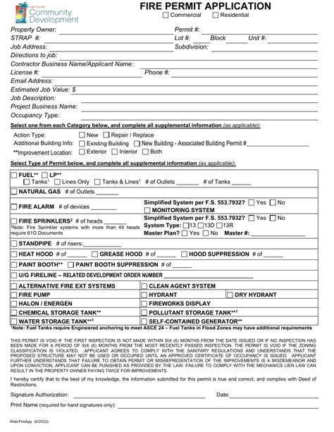 Lee County Florida Fire Permit Application Fill Out Sign Online And