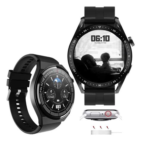 Smartwatch Rel Gio Inteligente Ultima Gera O Redondo Hw Preto